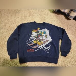 Hollister Disney Navy Blue Mickey Ski Adventure Sweatshirt